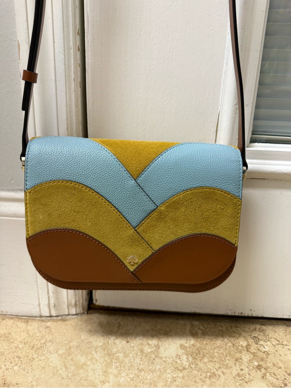 Kate spade Multicolor Leather & Suede Crossbody Bag - Blue, Olive, Brown